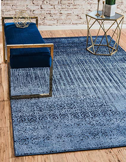 Unique Loom Del Mar Collection Contemporary Transitional Blue Area Rug (9' 0 x 12' 0)