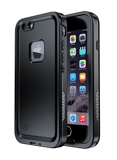 iPhone 6s Waterproof Case, Redpepper IP68 Protection Rating Waterproof Snow-proof Shockproof and Dirt-poof Protective Case for iPhone 6 /iPhone 6s 4.7 inch - BLACK