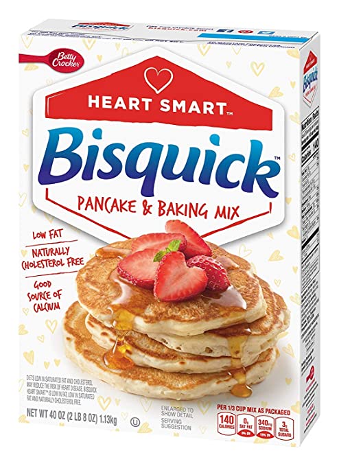 Bisquick, Pancake & Baking Mix, Reduced Fat, 40oz Box (Pack of 2)