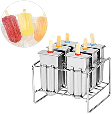 Ice Cream Mould,Stainless Steel Ice Lolly Moulds Popsicle Moulds Set with Industrial Base for Home Kitchen DIY Ice Mould Maker Tool(#3)