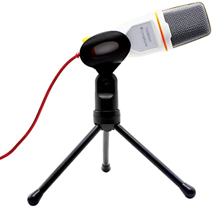 eBerry Computer Microphone with Tripod Stand, 3.5mm Home Studio Condenser Microphone for Computer Laptop Desktop