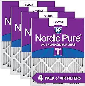 Nordic Pure 14x24x1 (13 3/4 x 23 3/4 x 3/4) Pleated MERV 8 Air Filters 4 Pack