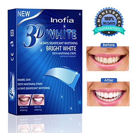28PCS Teeth Whitening Strips - Inofia Dental Enamel Safe Teeth Bleaching Treatment for Crystal Smile Non-Peroxide Whitener Kit Professional Remover of Teeth Stain for Double Elastic Gel Mint Flavor (new)