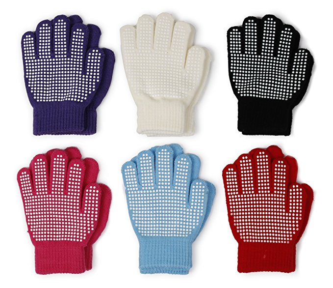 Gilbin Magic-Stretch Gripper Glove, Kids Size, Colorful Set, 6 Pair