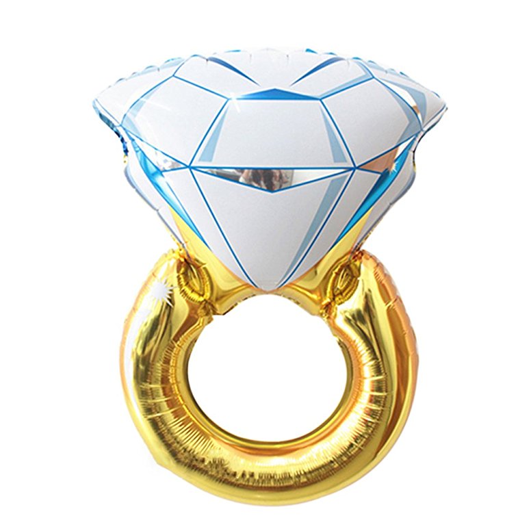 NUOLUX Diamond Ring Balloon Romantic Wedding Bridal Shower Anniversary, Engagement Party Decoration - Size M