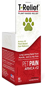 MediNatura T-Relief Pet Pain Relief with Arnica   12 Plant-Based Pain Relievers - 90 Tablets