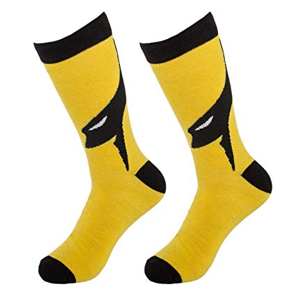 Bioworld (1 Pair) Superhero Socks Men’s Crew, Colorful Comic-Book Characters, Fits Shoe Size 8-12, Cape Superhero Socks