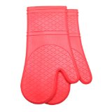 Teika FDA Ultra-Flex Red Silicone Kitchen Cooking Mitt Oven Gloves Oven Mitt Grill Groves - Kitchen Accessories and Grill Accessories
