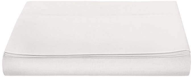 AmazonBasics 200-Thread-Count Polycotton Flat Sheet, King - White