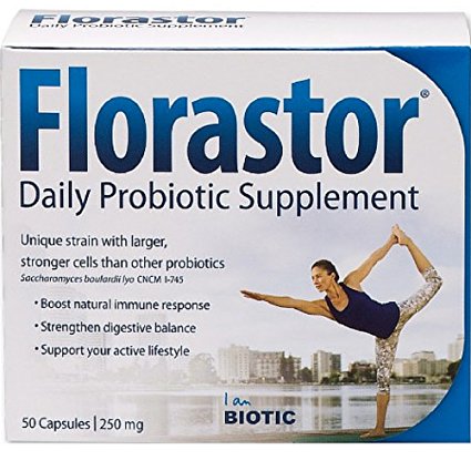 Florastor Daily Probiotic Supplement 50 Capsules (Pack of 2)