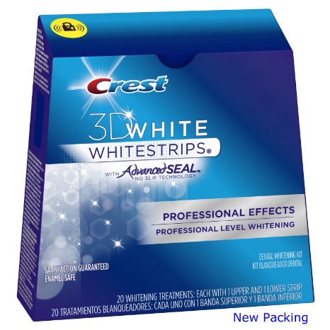 Crest 3D White Whitestrips With Advanced Seal Professional Effects Enamel Safe Dental Whitening 20 count Pack of 1