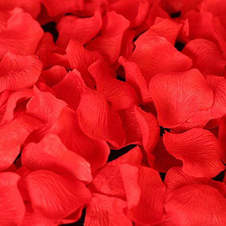 SAVFY 500 Pcs / Set Beautiful Silk Rose Petal for Wedding Party Decorations Flower Favors, Multiple Color for Choice