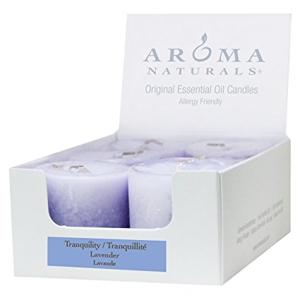 Aroma Naturals Votive Candles with Lavender, Tranquility, 6 Count
