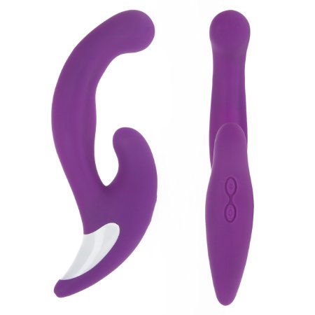Rabbit Vibrator - Rechargeable and Waterproof - Lifetime Guarantee - Made of Medical Grade Silicone - 7 Stimulation Modes - Dual Pleasure Points - Quiet yet Powerful - Discreet Packaging - Ava - Purple