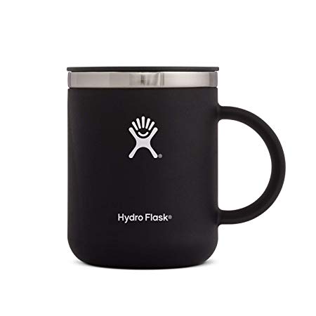 Hydro Flask 12 oz Travel Coffee Mug - Stainless Steel & Vacuum Insulated - Press-In Lid - Black