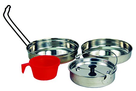 Texsport 5 pc Stainless Steel Camping Cookware Outdoor Mess Kit