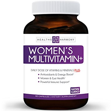 Women's Multivitamin  (NON-GMO) Daily Vitamins & Minerals Plus Energy Boost, Hair, Eye Health & Antioxidants: With Biotin, Zinc, Selenium & Lutein - Multivitamin For Women - 60 Capsules (Multi Tablet)