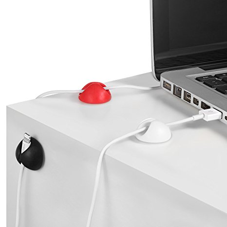 6 x Multipurpose silicon cable holder / organiser for mobile phones, laptops, computers etc