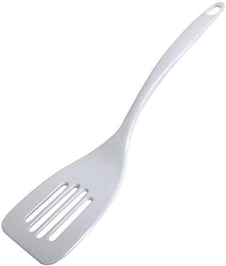 Chef Craft 19010 Melamine Slotted Turner Spatula, 1-Pack, White