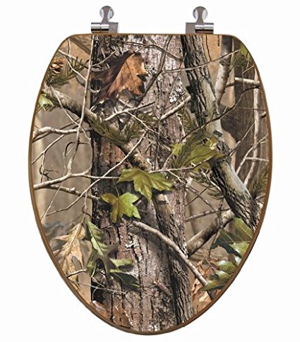 TOPSEAT 6TSPE2155CP Realtree APG® 3D Camouflage Elongated Toilet Seat 2 Sided