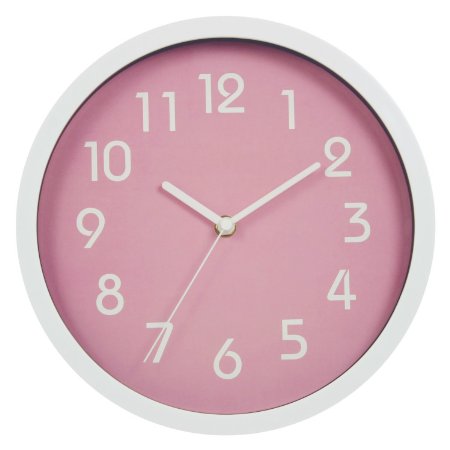 Binwo Modern Colorful Stylish Elegant Silent Non-ticking Home KitchenLiving Room Wall Clock 10 Inches Pink