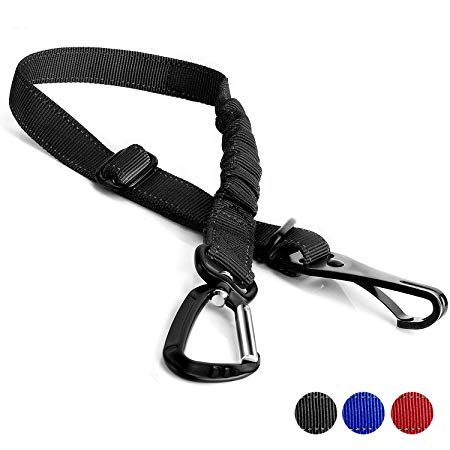 Toozey Dog Seatbelt, Adjustable Dog Car Seat Belt with Latch Bar Attachment and Tangle Free Carabiner, Elastic Pet Safety Belt Restraint, Seat Belts Tethers for Small, Medium and Large Dogs