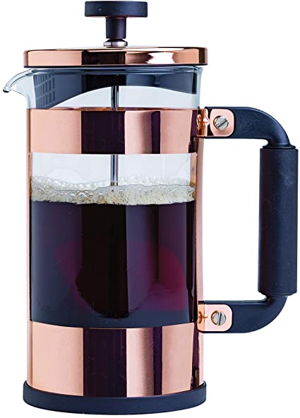 Primula Melrose French Tea Maker, Stainless Steel Coffee Press, Premium Filtration with No Grounds, Heat Resistant Borosilicate Glass, 8 Cup, Copper