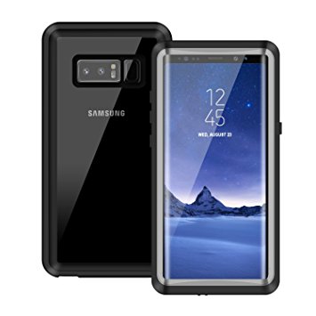 Samsung Note 8 Waterproof Case, SixQu Transparent Protective Cover Full Body Shockproof Case for Galaxy Note 8 (6.3inch)