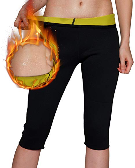 Rdfmy Women's Slimming Pants High Waist Body Shaper Neoprene Thermo Sweat Sauna Capris Leggings Shapewear
