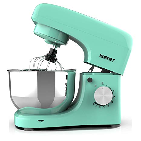 Kuppet Stand Mixers, 380W, 8-Speed Tilt-Head Electric Food Stand Mixer with Dough Hook, Wire Whip & Beater, Pouring Shield, 4.7QT Stainless Steel Bowl, Macaron green.