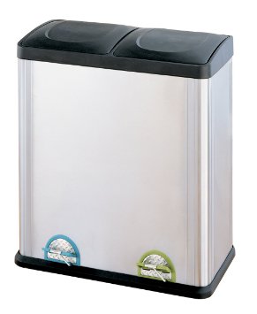 Organize It All Stainless Steel Step-On 16-Gallon Recycle Bin (4904)