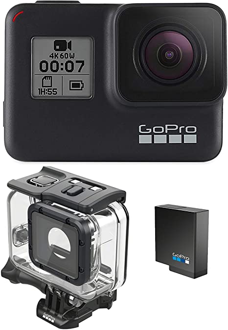 GoPro HERO7 Black   Extra Battery   Super Suit Dive Housing Case - E-Commerce Packaging - Waterproof Digital Action Camera with Touch Screen 4K HD Video 12MP Photos Live Streaming Stabilization