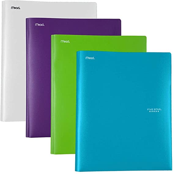 Pocket Folders with Prong Fasteners, 4 Pack