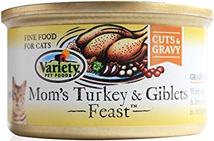 Homestyle Recipes, Mom's Turkey and Giblets, 24/3-Ounce Cans, Cuts and Gravy, Grain Free Cat Food
