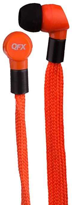 QFX H-107ORG/ORN Shoelace Earphones, Orange