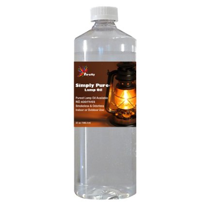 Firefly Candle and Lamp Oil - 32 oz - Smokeless & Odorless - Simply Pure - Ultra Clean Burning - Liquid Paraffin - Highest Purity Available