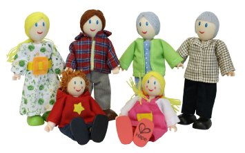 Hape - Caucasian Family Doll Set