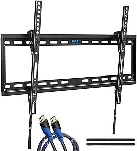 Pyle Tilting Wall Mount TV Bracket - Heavy Duty Universal Flat Screen TV Wall Mount - Mounts 42-84" LED/LOLED & Plasma TV Flat Screens - Large Tilt, VESA Mounting, 132 lbs Weight Capacity PYWM78