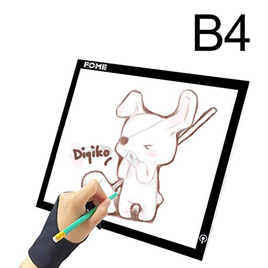 B4 Light Box, FOME Ultra-Thin B4 Tracing Light Box USB Power Adjustable Brightness LED Drawing Board Tracing Pad Artcraft Tracing Light Pad for Artists Drawing Sketching Animation Stenciling