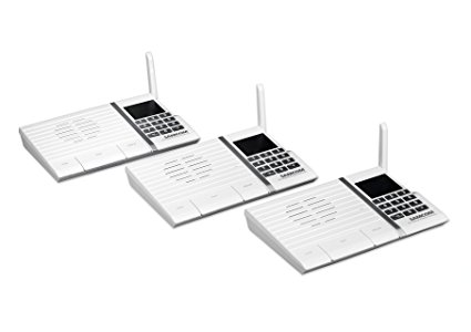 Samcom 20-Channel Digital FM Wireless Intercom System for Home and Office White Pack of 3