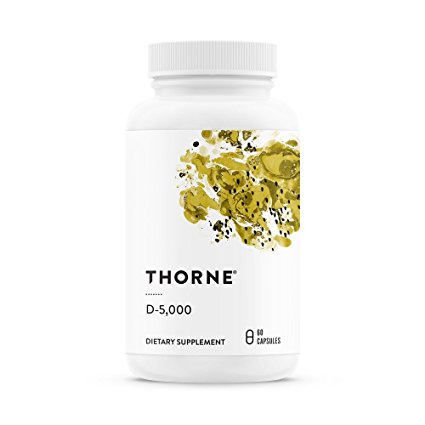 Thorne Research - Vitamin D-5000 - Vitamin D3 Supplement (5,000 IU) for Healthy Bones and Muscles- NSF Certified for Sport - 60 Capsules