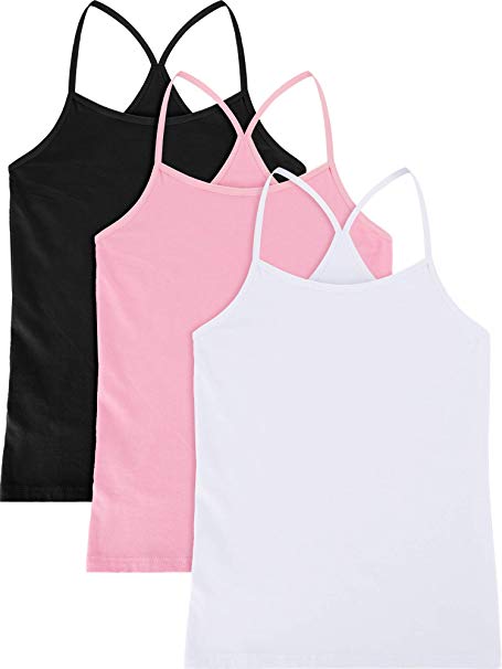 3 Pieces Girl Dance Tank Top Sleeveless Racerback Crop Tank Top Girl Dancewear for Ballet Dance