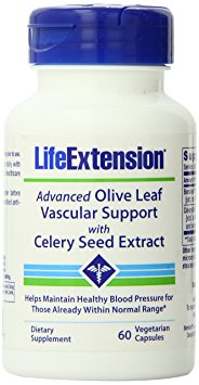 Life Extension Advanced Olive Leaf Vascular Support Capsules with Celery Seed Extract, 60 Count