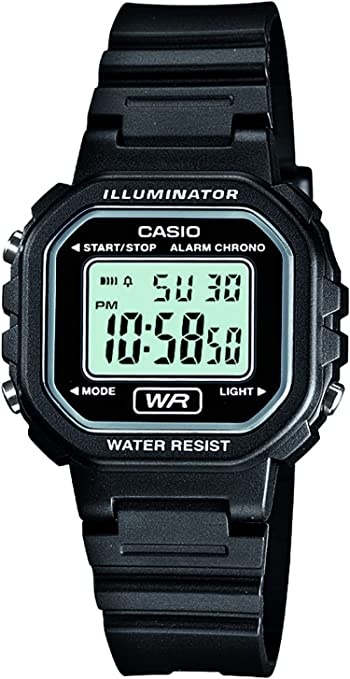 Casio Womens Classic Digital Black Resin Watch - LA20WH-1ACF