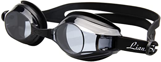 LianSan Swimming Goggles Prescription Anti-Fog Women Mens Myopia Sports Glasses 0 Up to -8.0 Swim Goggle with Nose Cover Ear Plugs AF6615