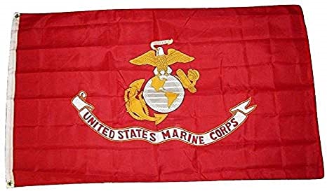 Embroidered / Sewn 3x5 foot USMC Marine Corps Flag Cotton Flag (Double Sided)