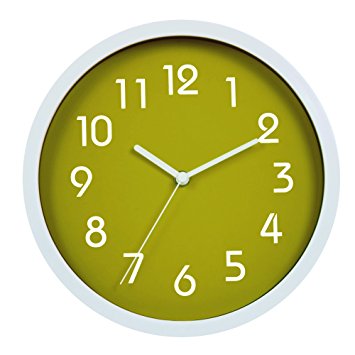 HITO Modern Colorful Silent Non-ticking Wall Clock- 10 Inches (Green)
