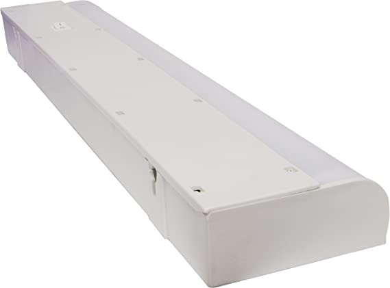 GE 18 Inch Fluorescent Under Cabinet Light Fixture, 10198, Plug-In, Slim Profile, 3000K Soft White, Plastic Housing, Easy to Install, White Finish