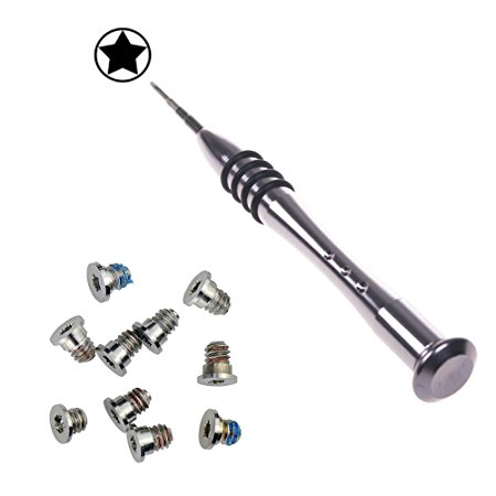 Whizzotech Repair Replacement Screws for Unibody Macbook Pro Retina 15" A1398 13‘’ A1502 A1425 Bottom Case Set of 10PCS and one 5-point Pentalobe Screwdriver P5
