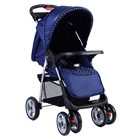 Costzon Blue Foldable Baby Kids Travel Stroller Newborn Infant Buggy Pushchair Child